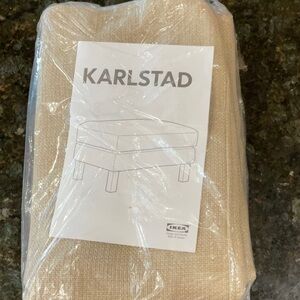 IKEA Karlstad Taupe heavy weave Ottoman Cover - new